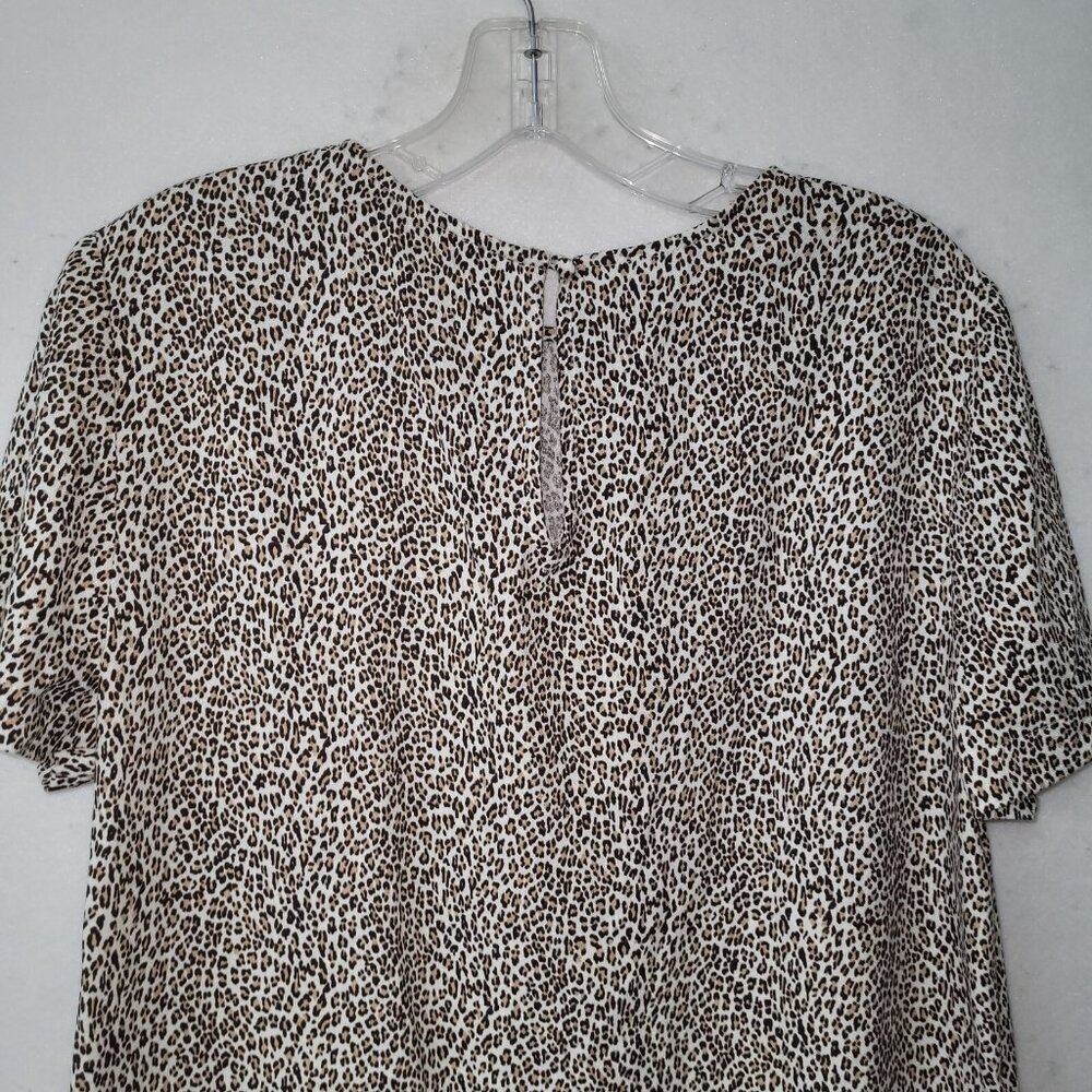 Jenni Kayne Dress Womens M Leopand Print TShirt‎ Dress Short Sleeve Viscose - Picture 5 of 13